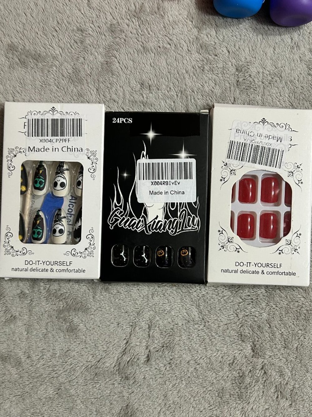 Halloween & Classic Press-On Nail Sets Lot of 3 - Nightmare & Spooky Designs